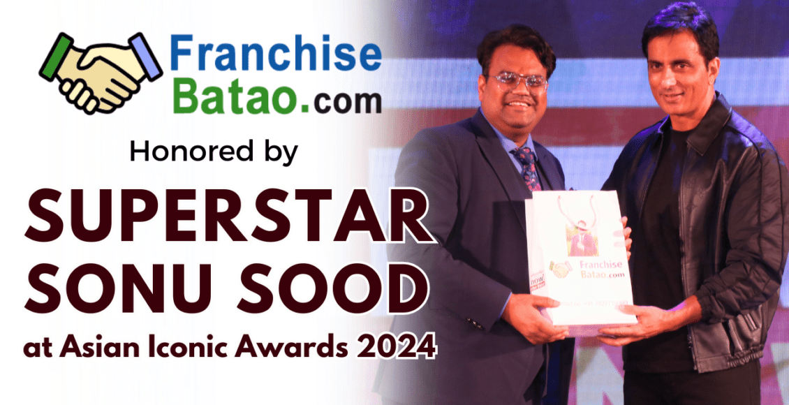 Franchise Batao Honored by Superstar Sonu Sood at Asian Iconic Awards 2024